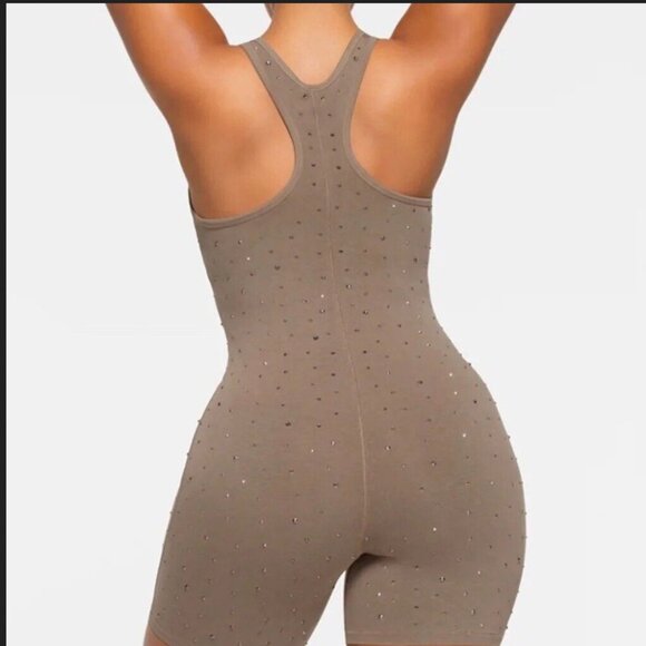 SKIMS size L Outdoor Rhinestone Onesie Romper One Piece Bodysuit Desert - Picture 2 of 7